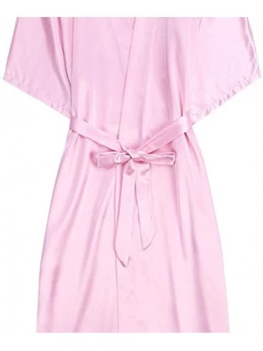 Nightgowns & Sleepshirts Pijamas Women's Casual Silk Satin Pajamas Ladies Print Nightgown Short-Sleeved Robe Nightdress - Pin...