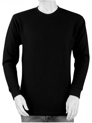 Thermal Underwear Men's Thermal Shirt - Heavy Weight - Big and Tall - TCLS - Black - CX18ZX6O2ID $41.03