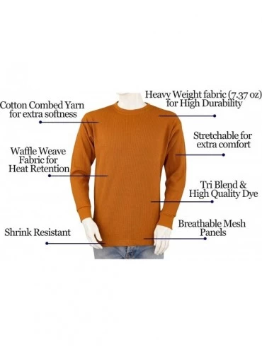 Thermal Underwear Men's Thermal Shirt - Heavy Weight - Big and Tall - TCLS - Black - CX18ZX6O2ID $27.72