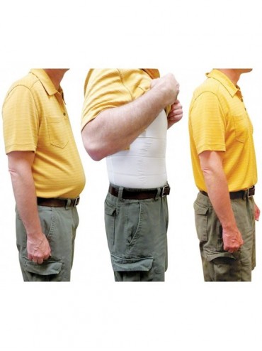 Undershirts Men's Slimming Body Shaper-Comfortable Stretchy Material-12 Panel-4 Size - C212EKK6ZKL $19.68