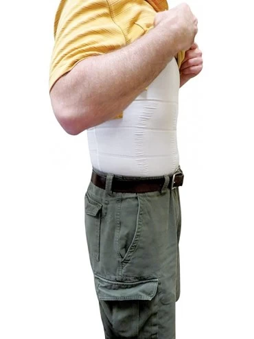 Undershirts Men's Slimming Body Shaper-Comfortable Stretchy Material-12 Panel-4 Size - C212EKK6ZKL $7.44