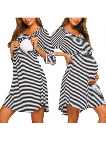 Nightgowns & Sleepshirts Women's Maternity Dress Nursing Nightgown for Breastfeeding Nightshirt Sleepwear - Ydf2 - CM18QN2GEC...
