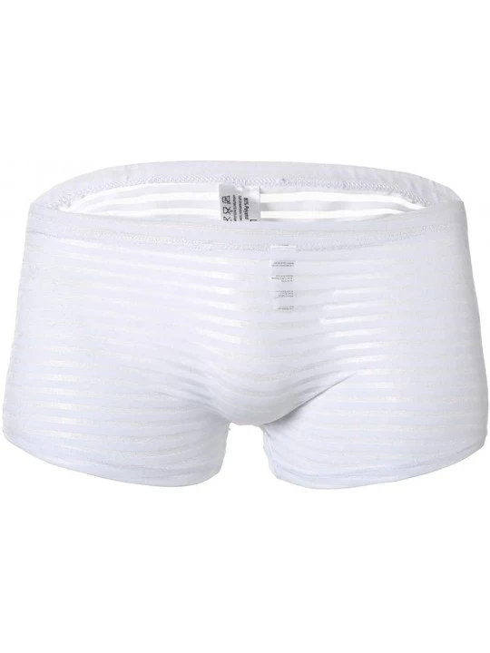 Briefs Mens Underwear Thong Briefs Soft Breathable Knickers Short Sexy Briefs - White - CW18SR5UDYT $10.55