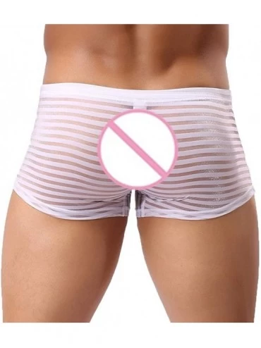 Briefs Mens Underwear Thong Briefs Soft Breathable Knickers Short Sexy Briefs - White - CW18SR5UDYT $10.55