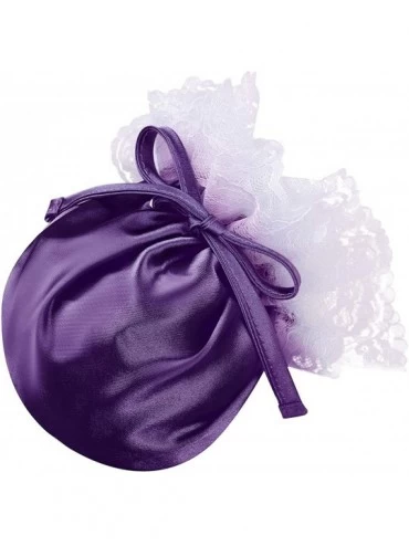 G-Strings & Thongs Men Lingerie Lace Satin Ruffled Sissy Pouch Panties Bag Style G-Strings Thongs Underwear - Purple - C218NN...