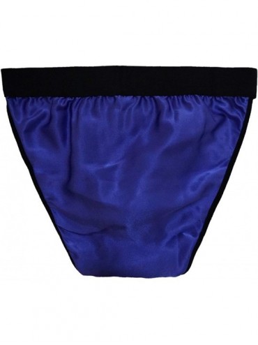 Briefs Mens 100% Silk Sexy Breathable Stretch Briefs Soft Underwear Panties Stretch Waistband - Royal Blue - C4185744WZW $26.51