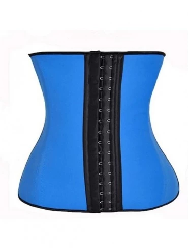 Bustiers & Corsets Women Waist Trainer 3-Breasted Tummy Control Belt Weight Loss Body Shaper Corsets - Blue - CU199ZLIKOZ $31.13