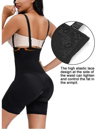 Shapewear Women's Tummy Control Butt Lifter Shapewear High Waist Compression Slim Bodysuit Latex Waist Trainer - Black 1 - CX...