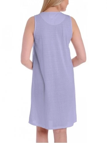 Nightgowns & Sleepshirts Women's Cotton Sleeveless Nightgown - Lavender - C718AIMUR7N $21.82