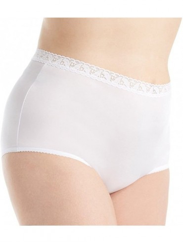 Panties Women's Plus Size Nylon Classics Brief Panty 17014P - White - CI115XNUGUF $29.45