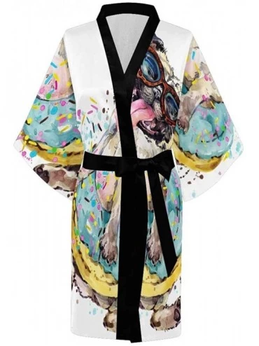 Robes Custom Cute Rabbit Unicorn Rainbow Women Kimono Robes Beach Cover Up for Parties Wedding (XS-2XL) - Multi 4 - CN194UAU7...