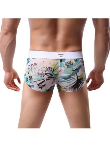 Briefs Men's Sexy Breathable Underwear Print Underwear Shorts Raised Underwear - D - CE18WSRAYTZ $13.76