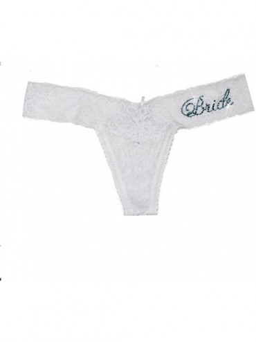 Panties Darling Lace Bride Thong - White- Aquamarine - CU12GI2T9AV $25.16