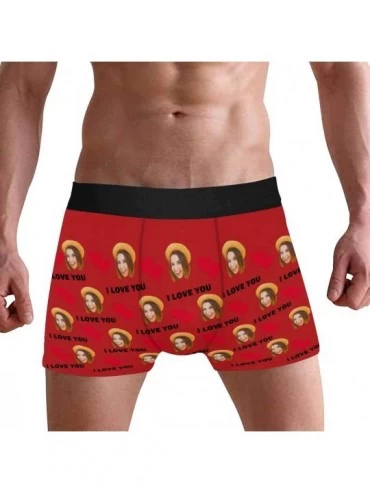 Briefs Men's Funny Face Boxer Shorts Novelty Personalized Underwear for Men Women Finger and Name of My Girl on White - Type1...