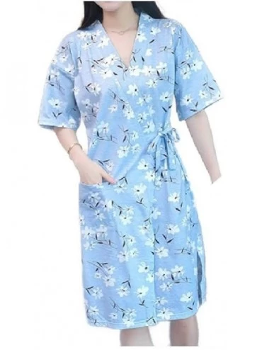 Nightgowns & Sleepshirts Womens Lounger Print Nightshirt Basic Cotton Daily Sleepwear - As4 - CO19E75IELS $44.22