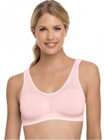 Bras Style 103J Comfort Revolution Microfiber Crop Top Bra (2 3 and 6 Packs) - 3 Pack Blushing Pink - CY194LNW89I $27.69
