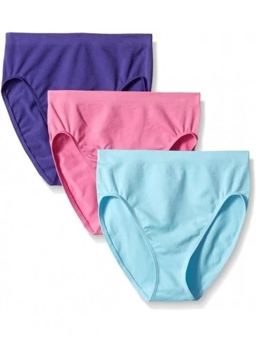 Panties Women's Seamless High Cut Brief 3 Pack - Bluebell/Royal Blue/Pink - CC126M9NCD1 $13.40