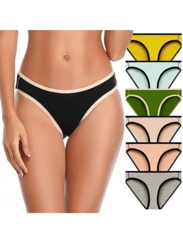 Panties Womens Cotton Underwear Panties Soft Comfort Briefs Breathable Hipster for Women Lady Bikini 6 Pack - Style 5 - CP18Z...
