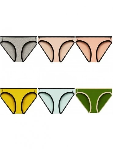 Panties Womens Cotton Underwear Panties Soft Comfort Briefs Breathable Hipster for Women Lady Bikini 6 Pack - Style 5 - CP18Z...