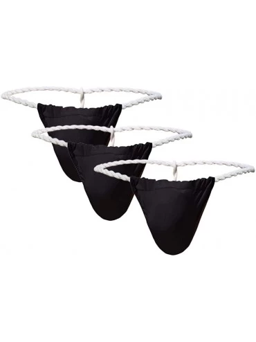 G-Strings & Thongs Men's Underwear Ice Silk Sumo Thong Tied Rope Thin Pants - Ba+ba+ba - C118AWIOEIX $32.52