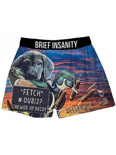 Boxers Men's Crime Lab Dog Hunting Boxers Shorts Fly Underwear 7052B - C218SZ4SORH $17.56