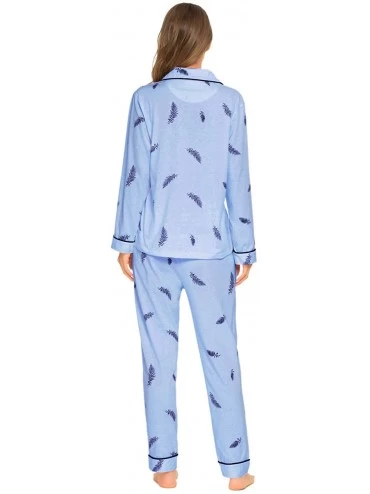 Sets Women's Pajamas Sets Button Down Floral Pjs 2-Piece Sleepwear Set for Ladies Lounge Pants - Bluefeather - C4193Z356XE $2...