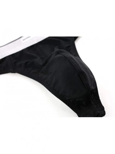 G-Strings & Thongs Men's Thongs Underwear Nylon G-String Quick-Drying Comfortable T-Back - Black - C5193Z4DD07 $13.01