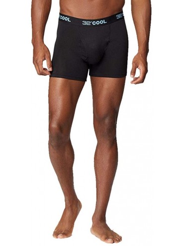 Boxer Briefs Mens Cool Quick Dry Active Fitted Stretch Boxer Brief - Black - CI18GO7UTLT $35.35