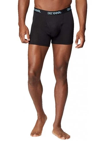 Boxer Briefs Mens Cool Quick Dry Active Fitted Stretch Boxer Brief - Black - CI18GO7UTLT $31.94