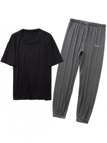 Sleep Sets 2 Pc Short Sleeve Lounge Wear Modal Top & Bottom Set - 8 - C219DYXUD40 $34.50