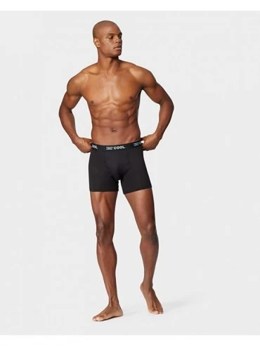Boxer Briefs Mens Cool Quick Dry Active Fitted Stretch Boxer Brief - Black - CI18GO7UTLT $20.02