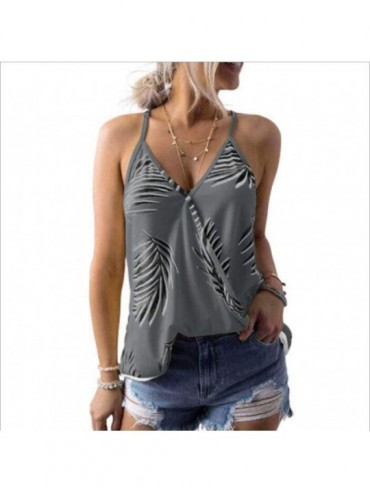 Camisoles & Tanks Sling Bottoming Vest- Women wear Loose Camisole Tops Inside and Outside-Gray-S - Gray - CD19E4L9WKE $55.88