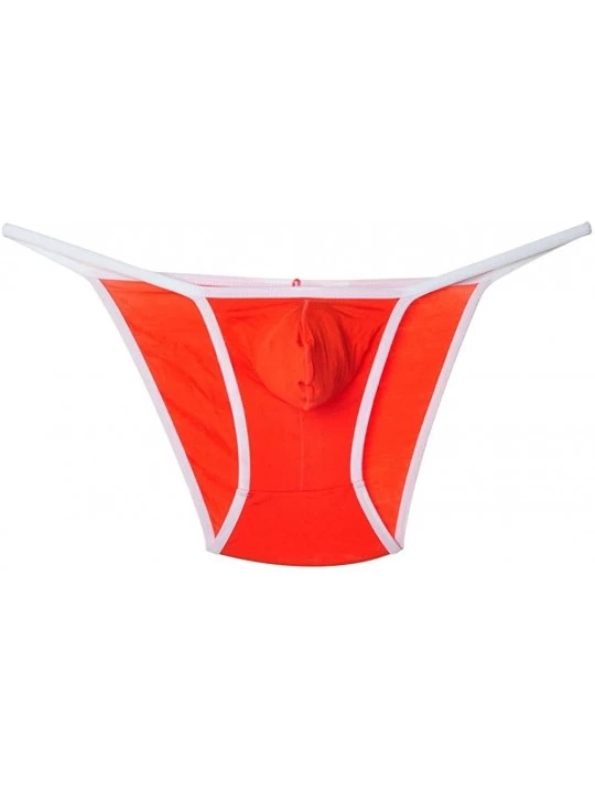 Bikinis Men's Modal Side Open Rope Bikini Briefs Underwear - Orange - C1127LD3S3V $8.60