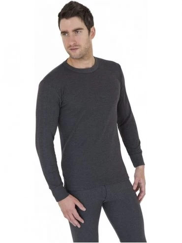 Thermal Underwear Mens Thermal Underwear Long Sleeve T Shirt Top (British Made) (Chest 40-42inch (Large)) (Charcoal) - CX1149...
