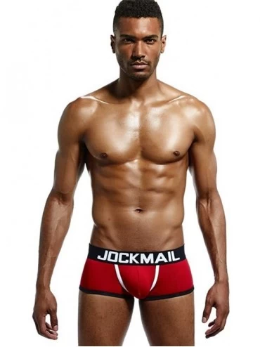 G-Strings & Thongs Men Backless Underwear Jock Strap Gay Men Underwear Boxer Shorts Men Jockstraps Men Trunk - Red - CG192KUD...