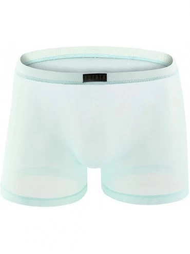 Boxer Briefs Men's Openwork Mesh Boxer Briefs and Breathable Underwear B1686 - 1-pack Blue - CK18TSYDULC $20.50