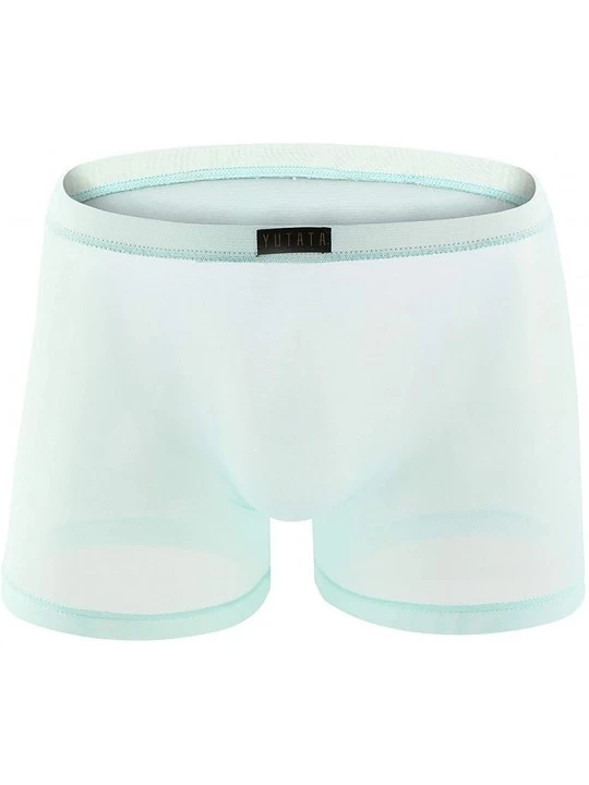Boxer Briefs Men's Openwork Mesh Boxer Briefs and Breathable Underwear B1686 - 1-pack Blue - CK18TSYDULC $12.51