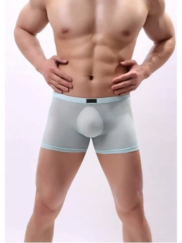 Boxer Briefs Men's Openwork Mesh Boxer Briefs and Breathable Underwear B1686 - 1-pack Blue - CK18TSYDULC $12.51