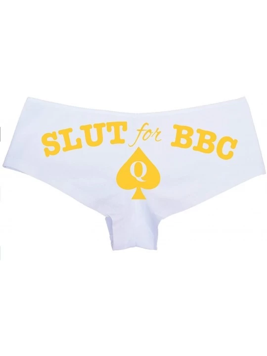 Panties Slut for BBC Queen of Spades Logo Tatoo Panties Plus Size Too - Yellow - C718M28UIU6 $12.12