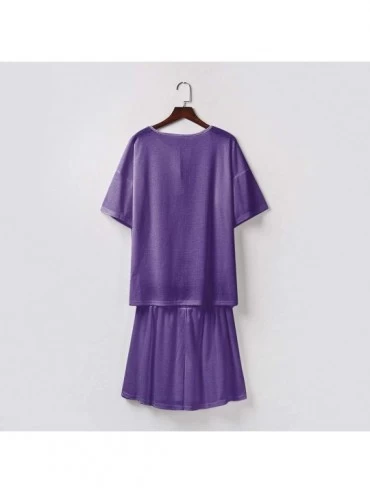 Sets Women's Loose Casual Tee T-Shirt Tops- Womens Short Sleeve Shirt Shorts Pajama Set Night Loungewear Sleepwear(S-2XL) - B...