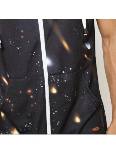 Sleep Sets Men's One Piece Starry Sky Print Sports and Leisure Jumpsuit All in One Hooded Jumpsuit-Black-S - Black - CP194L66...