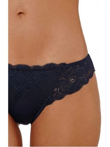 Panties Women's Quality Lace Panties Hipsters Brazilian Cheeky Tong Boyshorts Underwear Lingerie XS-XXL - 2488-nvy - CI192MLU...