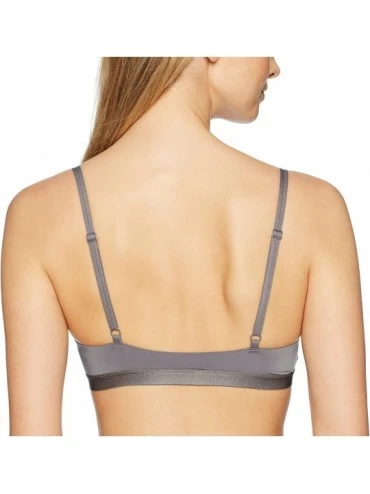 Bras Women's Triangle Lace Soft Cup Bralette (for A-C cups) - Dark Grey - CZ18729AY0C $10.40