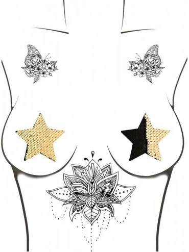 Accessories Flip and Sparkle Sequin Star Nipztix Pasties Nipple Covers Medical Grade Adhesive Waterproof Made in USA - Athena...
