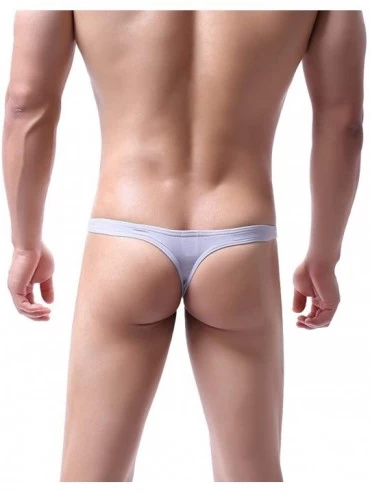 G-Strings & Thongs Men's Sexy G-Strings Thongs Underwear Big Pouch T-Back Underpants Bulge Supporters - Thongs 3pcs-1 - CM18U...