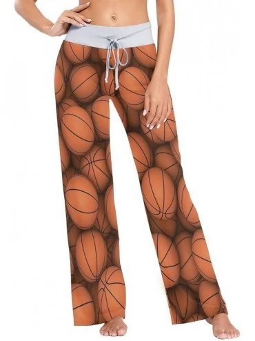Bottoms Womens Pajama Pants Cute Basketball Drawstring Sleepwear Pants Lounge Yoga Pants Wide Leg Pants for All Seasons Black...