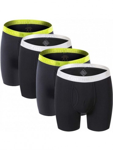 Boxer Briefs Mens Underwear Bamboo Big and Tall Long Leg Boxer Briefs Men Pack M L XL XXL 3XL - 4-black - CE18ULSO3HT $59.33
