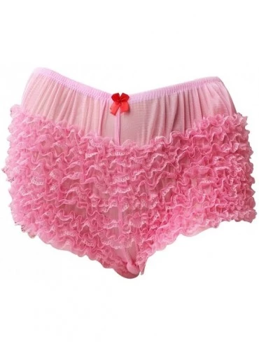Panties Women's Ruffled Panties Vintage Pumpkin Bloomers Booty Shorts Boxer Briefs Underwear - Pink - C418E4RXMAL $30.68
