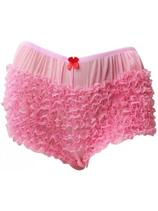 Panties Women's Ruffled Panties Vintage Pumpkin Bloomers Booty Shorts Boxer Briefs Underwear - Pink - C418E4RXMAL $18.17