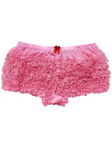 Panties Women's Ruffled Panties Vintage Pumpkin Bloomers Booty Shorts Boxer Briefs Underwear - Pink - C418E4RXMAL $18.17